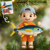 Custom Photo Crochet Acrylic Ornament - Personalized Christmas Birthday Fishing Gifts For Fisherman - Reel Legend In The Making