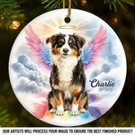 Custom Photo Ceramic Ornament - Personalized Pet Christmas Memorial Sympathy Gifts For Dogs, Cats - Love Lingers In Gentle Paws