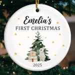Custom Ceramic First Christmas Ornament - Personalized Christmas Baby Shower, Gifts For New Moms, New Dads, New Parents - All Is Bright With You