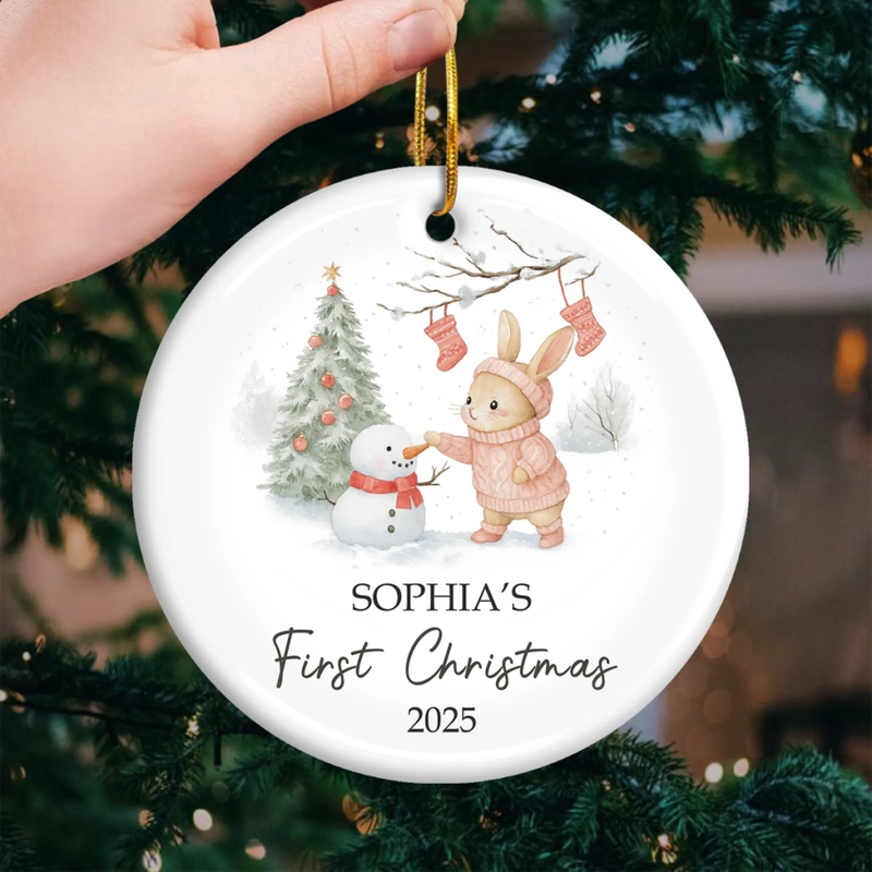 Custom Baby First Christmas Ceramic Ornament - Personalized Christmas Baby Shower, Gender Reveal Gifts For New Moms, New Dads, New Parents - The Star Has Arrived