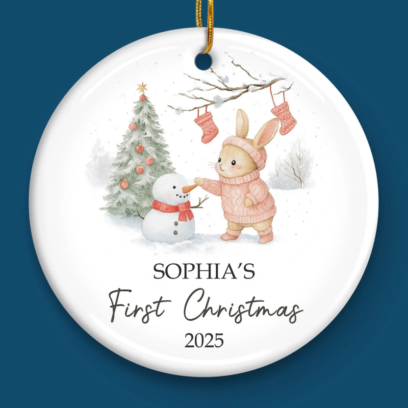 Custom Baby First Christmas Ceramic Ornament - Personalized Christmas Baby Shower, Gender Reveal Gifts For New Moms, New Dads, New Parents - The Star Has Arrived