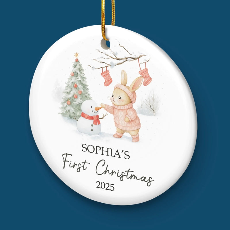 Custom Baby First Christmas Ceramic Ornament - Personalized Christmas Baby Shower, Gender Reveal Gifts For New Moms, New Dads, New Parents - The Star Has Arrived