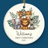 Custom Baby First Christmas Ceramic Ornament - Personalized Christmas Baby Shower, Gender Reveal Gifts For New Moms, New Dads, New Parents - New Life New Joy