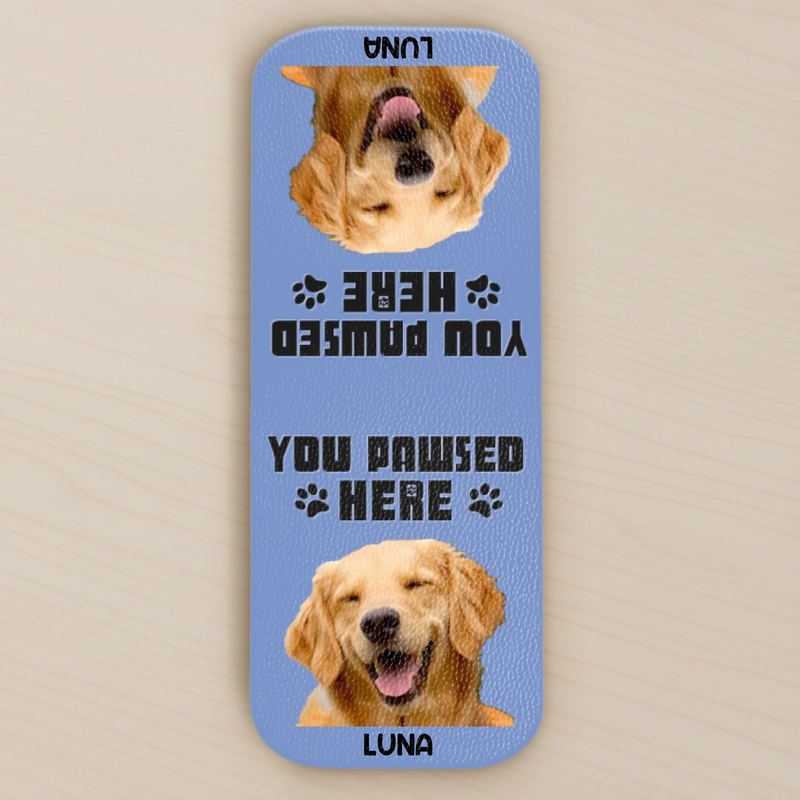 Custom Photo Leather Magnetic Bookmark - Personalized  Bookish Gifts For Book Lovers, Bookworms, Dog Cat Lovers, Dog Dad And Mom, Cat Owners - Pawsed Here