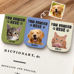 Custom Pet Photo Gifts for Dog and Cat Lovers - Personalized Leather Magnetic Bookmark