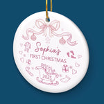 Custom Baby First Christmas Ceramic Ornament - Personalized Christmas Baby Shower, Gender Reveal Gifts For New Moms, New Dads, New Parents - Tiny Wonder