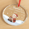 Custom Baby First Christmas Glass Ornament - Personalized Christmas Baby Shower, Gifts For New Moms, New Dads, New Parents - First Snowflake, First Christmas