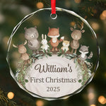 Custom Baby First Christmas Glass Ornament - Personalized Christmas Baby Shower, Gifts For New Moms, New Dads, New Parents - Tiny Wonder, Big Joy