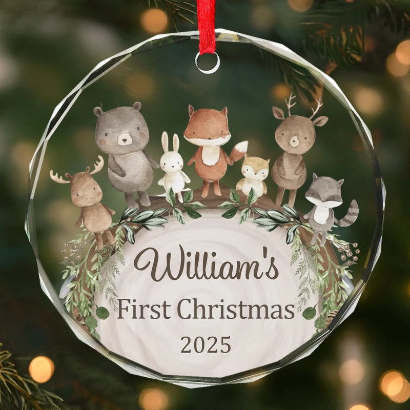 Custom Baby First Christmas Glass Ornament - Personalized Christmas Baby Shower, Gifts For New Moms, New Dads, New Parents - Tiny Wonder, Big Joy