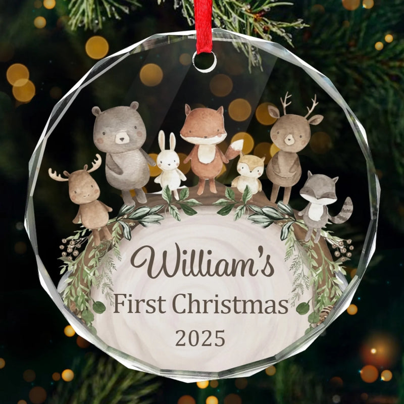 Custom Baby First Christmas Glass Ornament - Personalized Christmas Baby Shower, Gifts For New Moms, New Dads, New Parents - Tiny Wonder, Big Joy