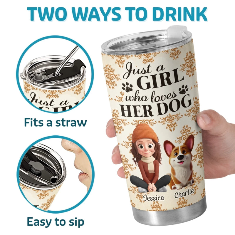 Custom Autumn Tumbler - Personalized Birthday Gifts For Dog Cat Lovers, Dog Dad And Mom, Cat Owners - Carry Your Pup Everywhere