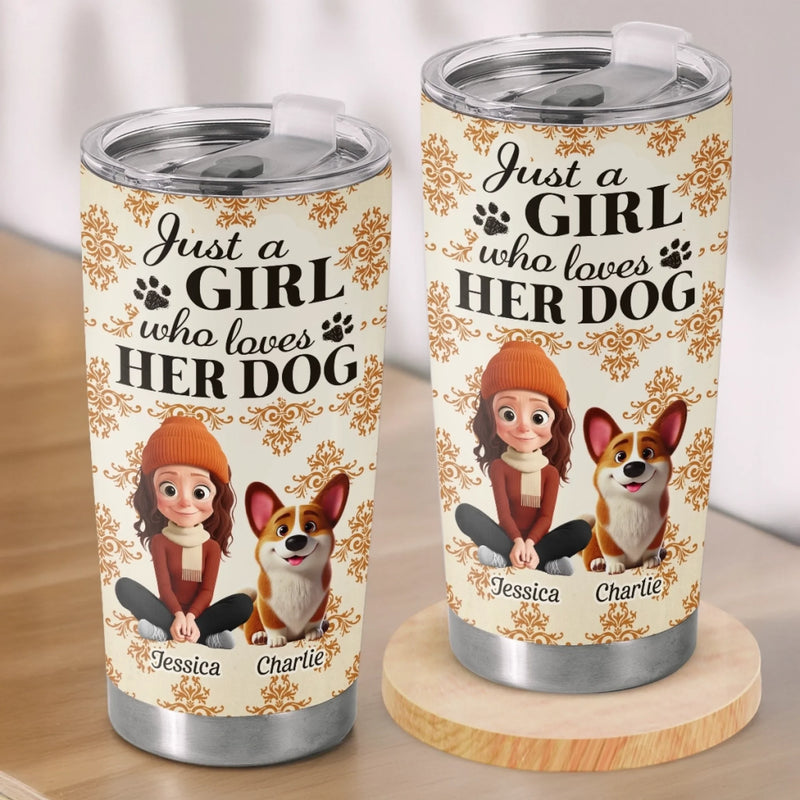 Custom Autumn Tumbler - Personalized Birthday Gifts For Dog Cat Lovers, Dog Dad And Mom, Cat Owners - Carry Your Pup Everywhere