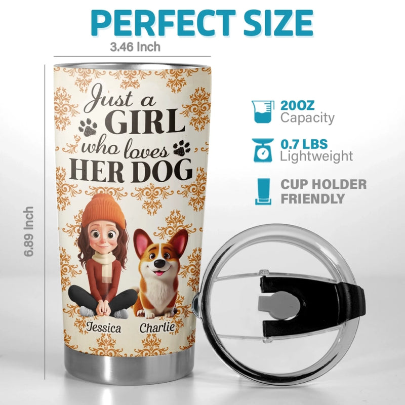 Custom Autumn Tumbler - Personalized Birthday Gifts For Dog Cat Lovers, Dog Dad And Mom, Cat Owners - Carry Your Pup Everywhere