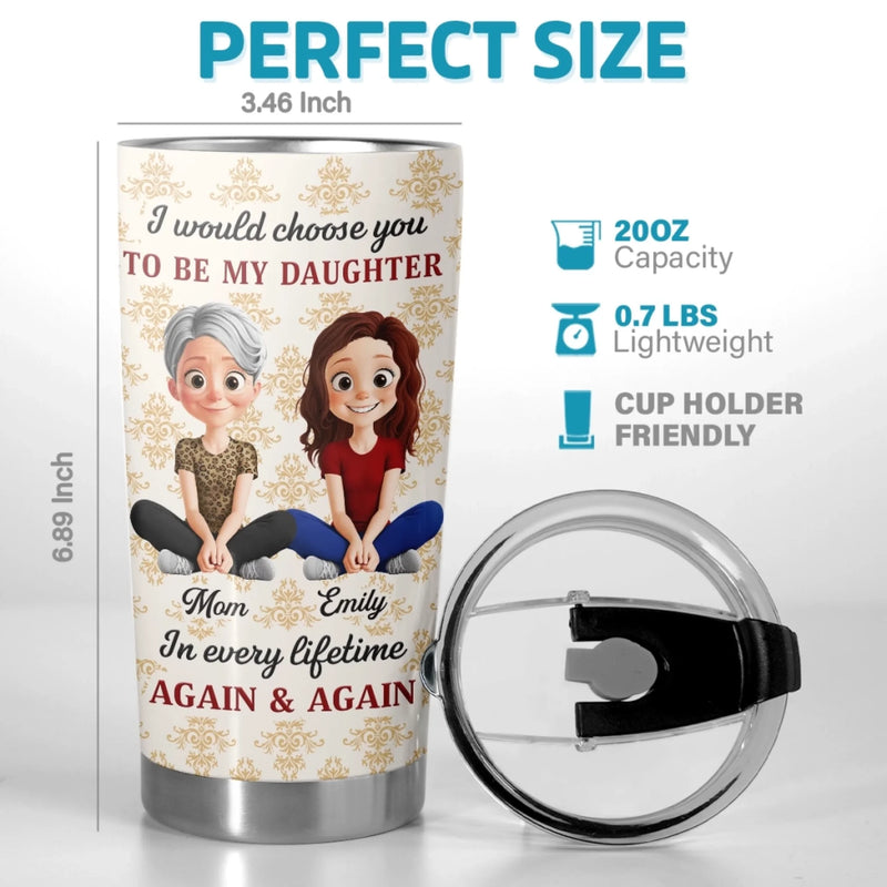 Custom Tumbler - Personalized Birthday Gifts For Mom, Dad, Daughter - Forever My Daughter Forever Love