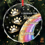 Custom Name Rainbow Bridge Pet Memorial Gifts - Personalized Glass Ornament