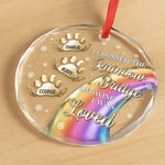 Custom Name Rainbow Bridge Pet Memorial Gifts - Personalized Glass Ornament