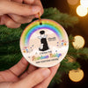 Custom Rainbow Bridge Ceramic Ornament - Personalized Pet Christmas Memorial Sympathy Gifts For Dogs - My Sky Companion