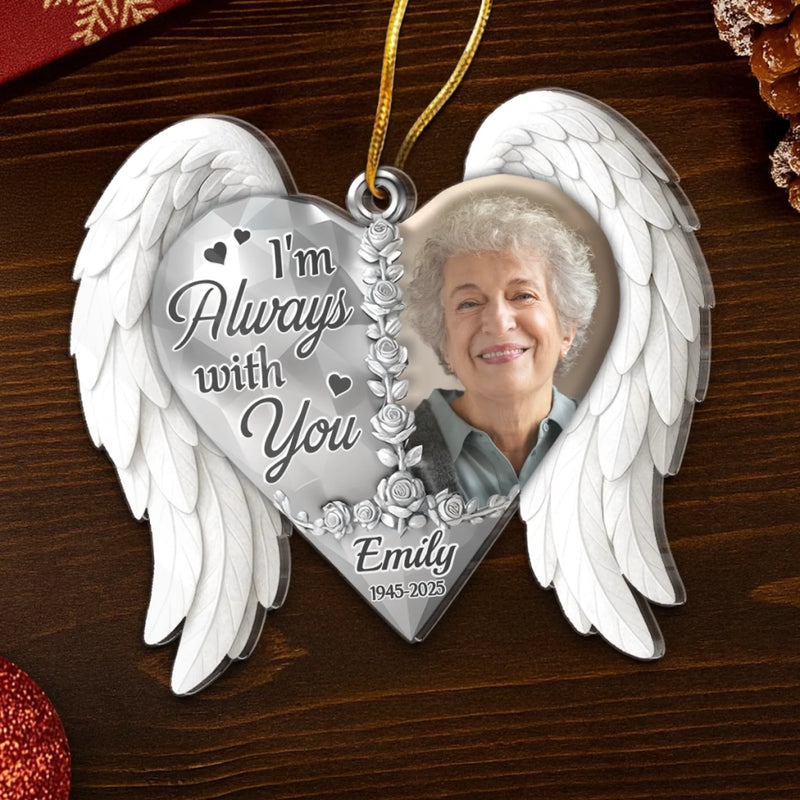 Custom Photo Acrylic Ornament - Personalized Christmas Memorial Sympathy Gifts For Loss Of Mom, Dad - Guiding Me From Heaven