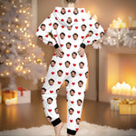 Funny Christmas Face and Heart Print Gifts - Adult Onesie