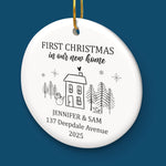 Custom First Christmas In New Home Ceramic Ornament - Personalized Anniversary Christmas Wedding Gifts For Husband And Wife, Him And Her, New Homeowners, Couples, Friends - New Home Christmas Magic