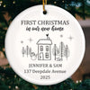 Custom First Christmas In New Home Ceramic Ornament - Personalized Anniversary Christmas Wedding Gifts For Husband And Wife, Him And Her, New Homeowners, Couples, Friends - New Home Christmas Magic