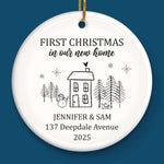 Custom First Christmas In New Home Ceramic Ornament - Personalized Anniversary Christmas Wedding Gifts For Husband And Wife, Him And Her, New Homeowners, Couples, Friends - New Home Christmas Magic