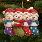 Custom Name Snowman Family Christmas Gifts - Personalized Ornament