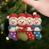 Custom Crochet Acrylic Ornament - Personalized Christmas Birthday Gifts For Mom, Dad, Brother, Sister, Kids - Christmas Cuties In Stockings