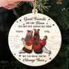 Custom Double Layer Wooden Ornament - Personalized Best Friend Christmas Birthday Gifts For Women, Besties, Sisters, BFF - Bestie Laughs Brighten Every Day