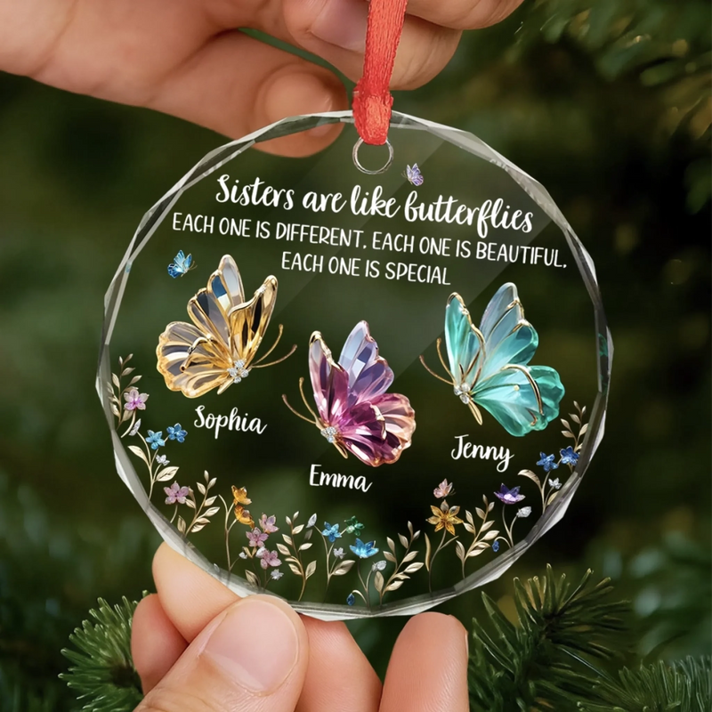 Custom Circle Glass Ornament - Personalized Best Friend Christmas Birthday Gifts For Women, Besties, Sisters, BFF - Together We Make Life Sweeter