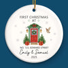 Custom First Christmas In New Home Ceramic Ornament - Personalized Anniversary Christmas Wedding Gifts For Husband And Wife, Him And Her, New Homeowners, Couples, Friends - New Home New Memories