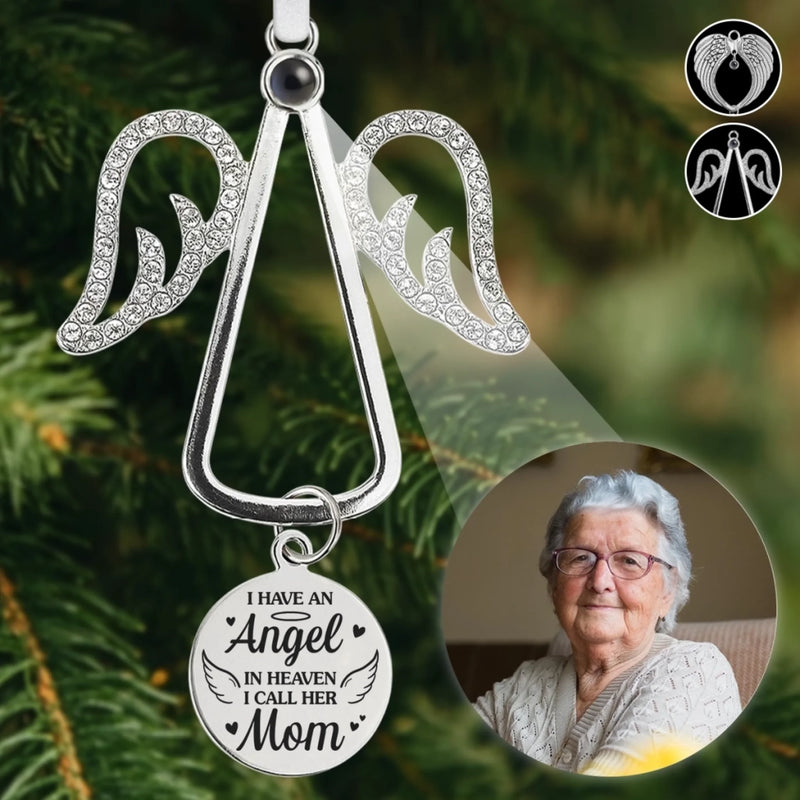 Custom Photo Projection Ornament With Charm - Personalized Christmas Memorial Sympathy Gifts For Loss Of Mom, Dad - Love Endures Beyond The Years