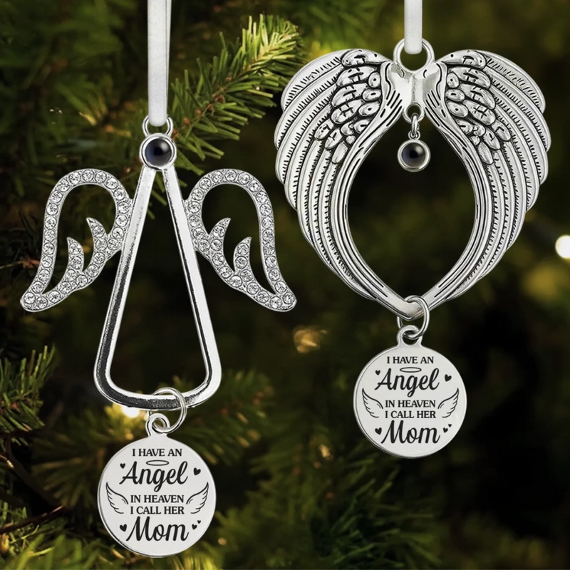 Custom Photo Projection Ornament With Charm - Personalized Christmas Memorial Sympathy Gifts For Loss Of Mom, Dad - Love Endures Beyond The Years
