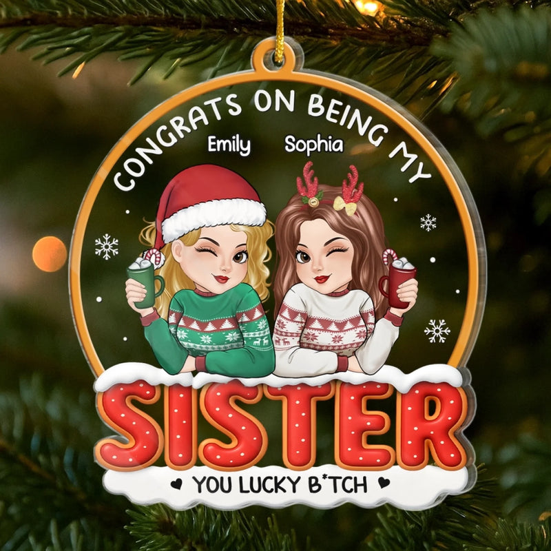 Custom Acrylic Ornament - Personalized Best Friend Christmas Birthday Gifts For Women, Besties, Sisters, BFF - Bestie Moments Spark Endless Joy