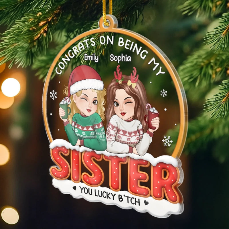 Custom Acrylic Ornament - Personalized Best Friend Christmas Birthday Gifts For Women, Besties, Sisters, BFF - Bestie Moments Spark Endless Joy
