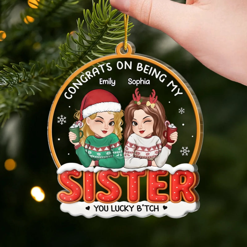 Custom Acrylic Ornament - Personalized Best Friend Christmas Birthday Gifts For Women, Besties, Sisters, BFF - Bestie Moments Spark Endless Joy