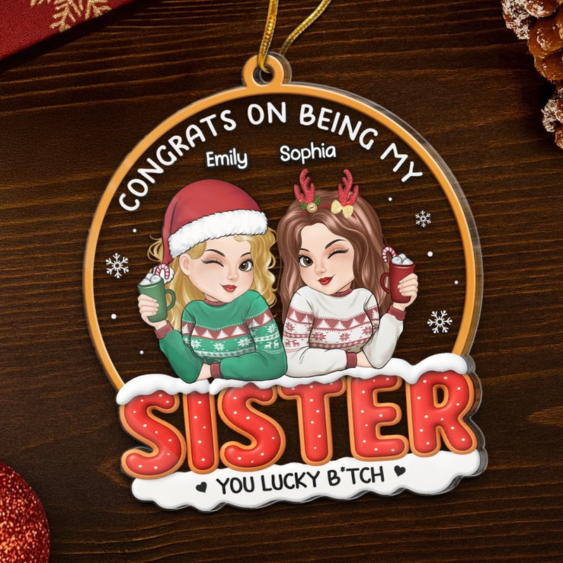 Custom Acrylic Ornament - Personalized Best Friend Christmas Birthday Gifts For Women, Besties, Sisters, BFF - Bestie Moments Spark Endless Joy