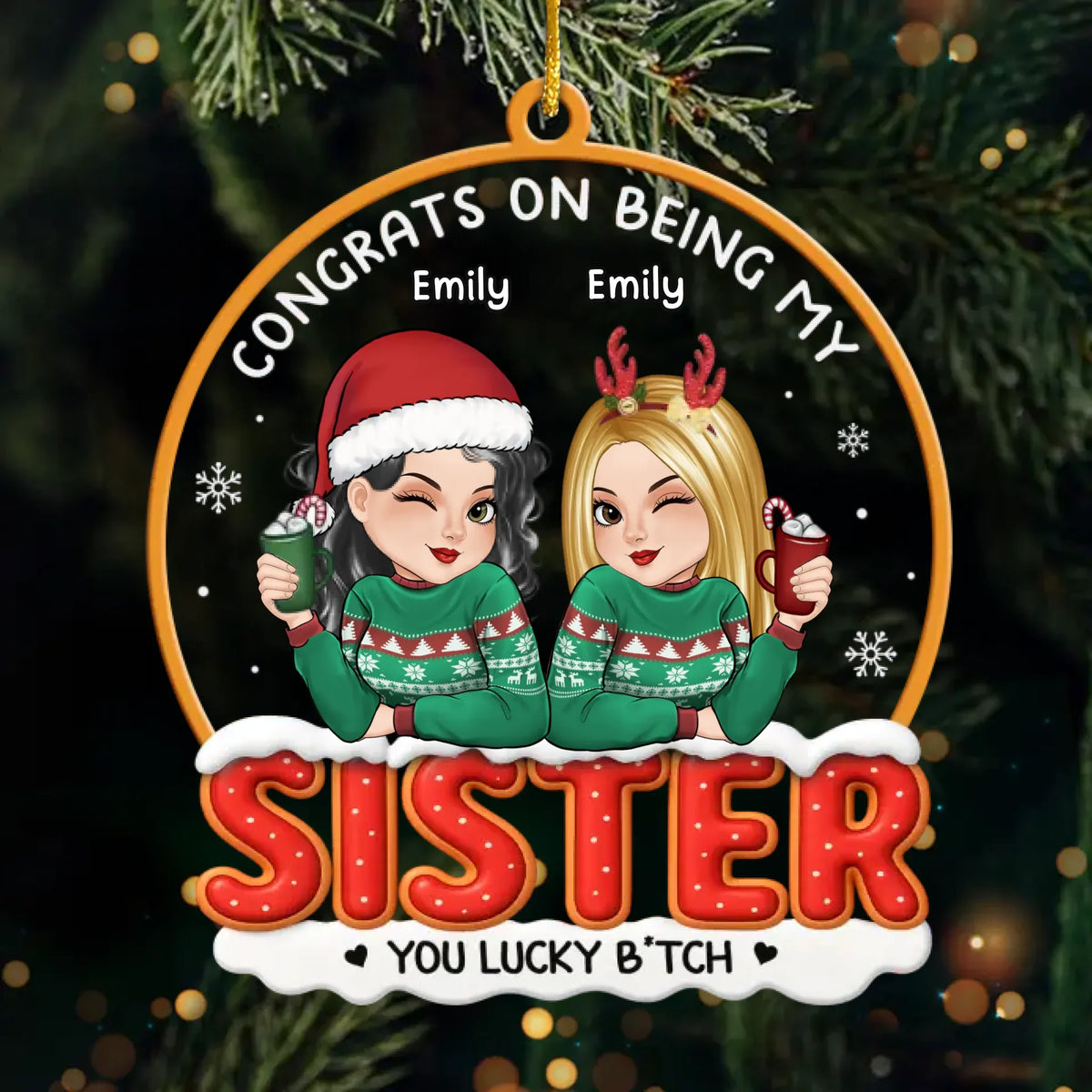 Custom Acrylic Ornament - Personalized Best Friend Christmas Birthday Gifts For Women, Besties, Sisters, BFF - Bestie Moments Spark Endless Joy