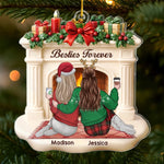 Custom Acrylic Ornament - Personalized Best Friend Christmas Birthday Gifts For Women, Besties, Sisters, BFF - Side By Side Through It All