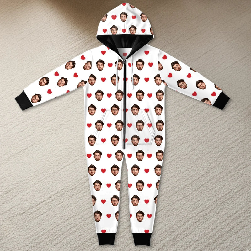 Custom Photo Adult Onesie - Personalized Anniversary Christmas Wedding Gifts For Husband And Wife, Him And Her - Wear Your Love, Literally