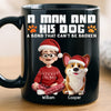 Custom Black Mug - Personalized Christmas  Birthday Gifts For Dog Lovers, Dog Dad And Mom - A Man And His Dog, Unbreakable Bond