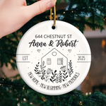 Custom First Christmas In New Home Ceramic Ornament - Personalized Anniversary Christmas Wedding Gifts For Husband And Wife, Him And Her, New Homeowners, Couples, Friends - Home Is Our Best Gift