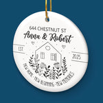 Custom First Christmas In New Home Ceramic Ornament - Personalized Anniversary Christmas Wedding Gifts For Husband And Wife, Him And Her, New Homeowners, Couples, Friends - Home Is Our Best Gift