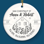 Custom First Christmas In New Home Ceramic Ornament - Personalized Anniversary Christmas Wedding Gifts For Husband And Wife, Him And Her, New Homeowners, Couples, Friends - Home Is Our Best Gift