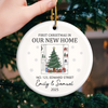 Custom Photo First Christmas In New Home Ceramic Ornament - Personalized Anniversary Christmas Wedding Gifts For Husband And Wife, Him And Her, New Homeowners, Couples, Friends - Together We Built This Home