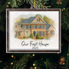 Custom Photo First Christmas In New Home Ceramic Ornament - Personalized Anniversary Christmas Wedding Gifts For Husband And Wife, Him And Her, New Homeowners, Couples, Friends - Forever Starts Here