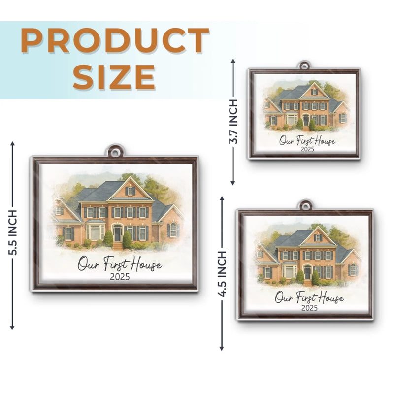 Custom Photo First Christmas In New Home Ceramic Ornament - Personalized Anniversary Christmas Wedding Gifts For Husband And Wife, Him And Her, New Homeowners, Couples, Friends - Forever Starts Here