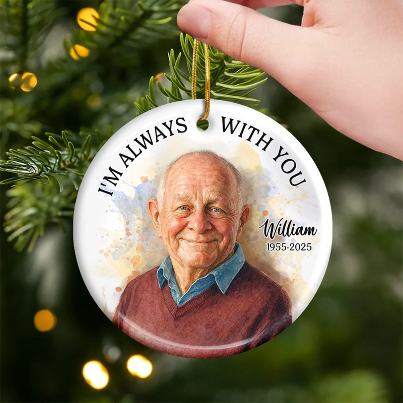 Custom Photo Ceramic Ornament - Personalized Christmas Memorial Sympathy Gifts For Loss Of Mom, Dad - A Life Of Love Remembered Always