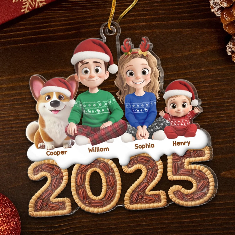 Custom Acrylic Ornament - Personalized Christmas Birthday Gifts For Family, Dog Cat Lovers - Our Family Our Furry Joy