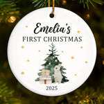 Custom Ceramic First Christmas Ornament - Personalized Christmas Baby Shower, Gifts For New Moms, New Dads, New Parents - All Is Bright With You